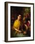 Girl with Still Life of Watermelon and Grapes, 1864-George Henry Hall-Framed Giclee Print