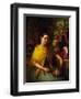 Girl with Still Life of Watermelon and Grapes, 1864-George Henry Hall-Framed Giclee Print