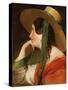 Girl with Straw Hat-Friedrich Ritter von Amerling-Stretched Canvas