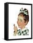 Girl with String-Norman Rockwell-Framed Stretched Canvas