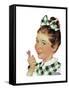 Girl with String-Norman Rockwell-Framed Stretched Canvas