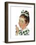 Girl with String-Norman Rockwell-Framed Giclee Print