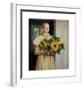 Girl with Sunflowers (1893)-Michael Ancher-Framed Premium Giclee Print