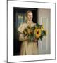 Girl with Sunflowers (1893)-Michael Ancher-Mounted Premium Giclee Print