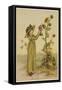 Girl with Sunflowers-M Ellen Edwards-Framed Stretched Canvas