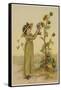 Girl with Sunflowers-M Ellen Edwards-Framed Stretched Canvas