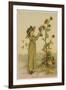 Girl with Sunflowers-M Ellen Edwards-Framed Premium Giclee Print