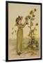 Girl with Sunflowers-M Ellen Edwards-Framed Art Print