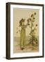 Girl with Sunflowers-M Ellen Edwards-Framed Art Print