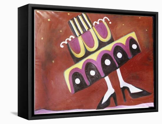 Girl with the Most Cake-Gina Bernardini-Framed Stretched Canvas