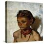 Girl with the Red Necklace-null-Stretched Canvas