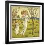 Girl with Toddler and Baby-Kate Greenaway-Framed Art Print