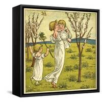 Girl with Toddler and Baby-Kate Greenaway-Framed Stretched Canvas