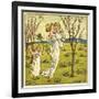 Girl with Toddler and Baby-Kate Greenaway-Framed Art Print