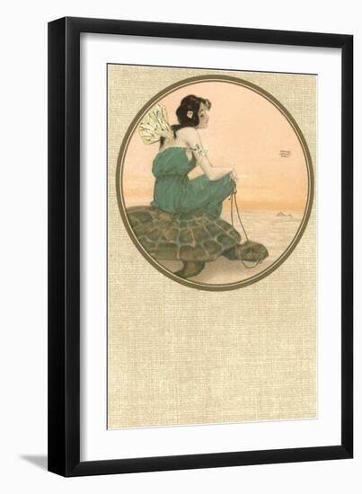 Girl with Tortoise, Art Nouveau-null-Framed Art Print