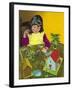 Girl with Toy Farm-Jesus Blasco-Framed Giclee Print