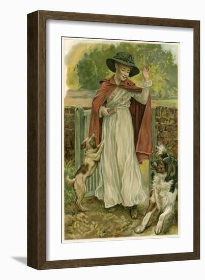 Girl with Two Dogs-EK Johnson-Framed Art Print