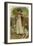 Girl with Two Dogs-EK Johnson-Framed Art Print