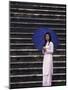 Girl With Umbrella on Stone Steps of Tomb of Khai Dinh, Vietnam-Keren Su-Mounted Photographic Print