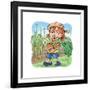 Girl with Vegetables - Turtle-null-Framed Giclee Print