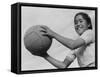 Girl with volley ball, Manzanar Relocation Center, 1943-Ansel Adams-Framed Stretched Canvas