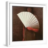 Girl with White Fan-Lincoln Seligman-Framed Giclee Print