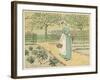 Girl Working in a Rural Kitchen Garden Collecting Cabbages-Randolph Caldecott-Framed Art Print