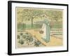 Girl Working in a Rural Kitchen Garden Collecting Cabbages-Randolph Caldecott-Framed Art Print