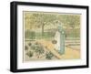 Girl Working in a Rural Kitchen Garden Collecting Cabbages-Randolph Caldecott-Framed Art Print