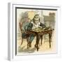 Girl Writes at Table-Eugen Klimsch-Framed Art Print