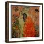 Girlfriends. Oil on canvas (1916-1917) 99 x 99 cm Destroyed by fire in 1945.-Gustav Klimt-Framed Giclee Print