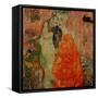 Girlfriends. Oil on canvas (1916-1917) 99 x 99 cm Destroyed by fire in 1945.-Gustav Klimt-Framed Stretched Canvas
