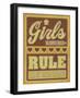 Girls Always Rock and Rule-Old Red Truck-Framed Giclee Print