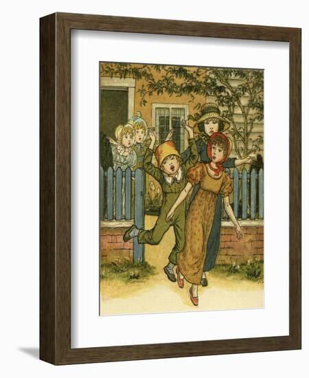 Girls and boys come-Kate Greenaway-Framed Giclee Print