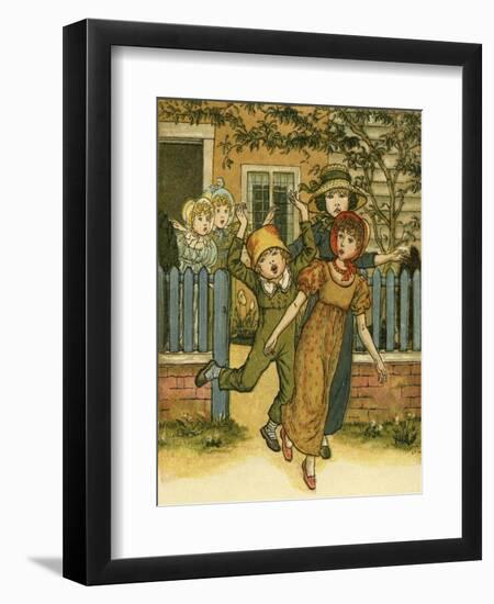 Girls and boys come-Kate Greenaway-Framed Giclee Print