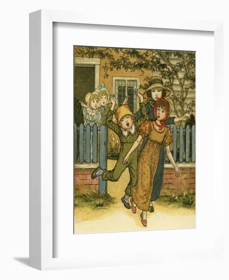 Girls and boys come-Kate Greenaway-Framed Giclee Print