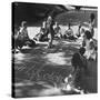 Girls and Boys Playing Hopscotch-Ralph Morse-Stretched Canvas