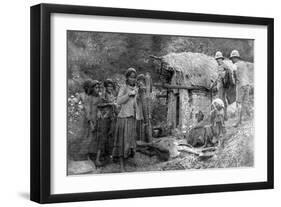 Girls and British Soldiers, Chakrata Hills, India, 1917-null-Framed Giclee Print