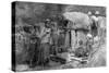 Girls and British Soldiers, Chakrata Hills, India, 1917-null-Stretched Canvas