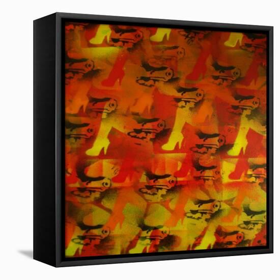 Girls and Guns-Abstract Graffiti-Framed Stretched Canvas