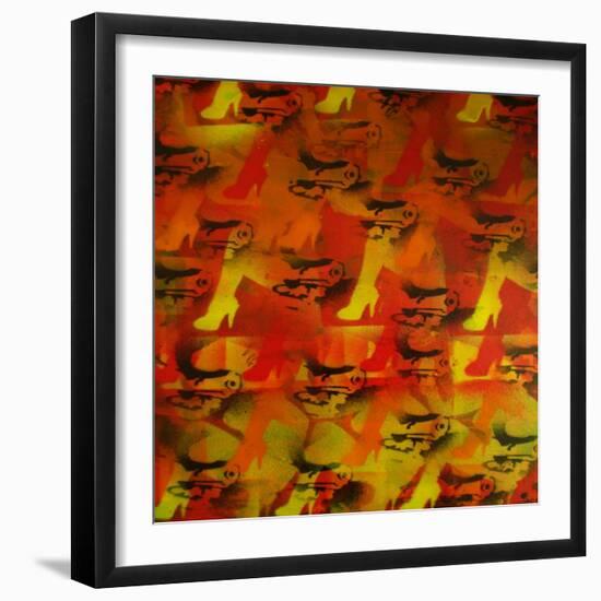 Girls and Guns-Abstract Graffiti-Framed Giclee Print