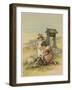 Girls and Lambs 1890-M Ellen Edwards-Framed Art Print