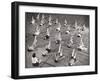 Girls and Women Doing Leg Exercise on Floor of Metropolitan Life Insurance Company's Gym-Herbert Gehr-Framed Premium Photographic Print