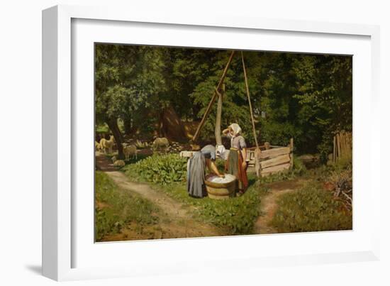 Girls at a Well. 1880-Viggo Pedersen-Framed Giclee Print