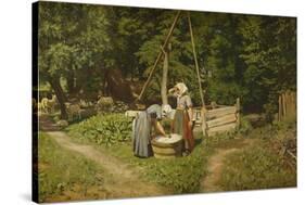 Girls at a Well-Viggo Pedersen-Stretched Canvas