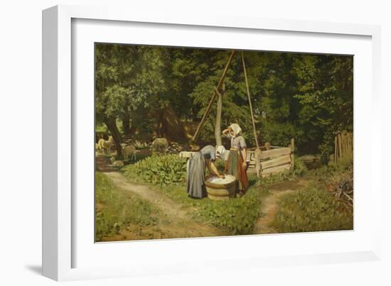 Girls at a Well-Viggo Pedersen-Framed Giclee Print