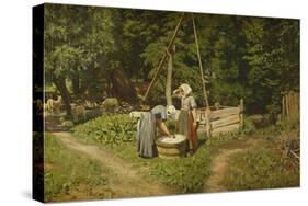 Girls at a Well-Viggo Pedersen-Stretched Canvas