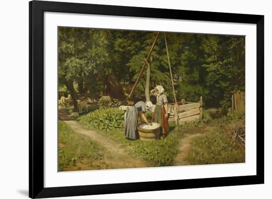 Girls at a Well-Viggo Pedersen-Framed Giclee Print