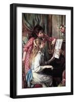 Girls at the Piano-Pierre-Auguste Renoir-Framed Art Print