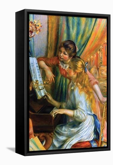 Girls at the Piano-Pierre-Auguste Renoir-Framed Stretched Canvas